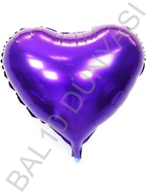 Bal10 Dünyası BAL10 18 Inç 45 cm Mor Kalp Folyo Balon