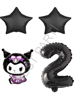 Best Parti Best Kuromi Rakam Yıldız Folyo Balon Seti Yaş-2