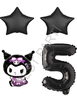 Best Parti Best Kuromi Rakam Yıldız Folyo Balon Seti Yaş-5