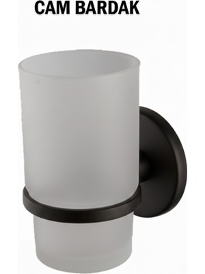 Tesitay Diş Fırçalık Cam Bardaklı Siyah Renk