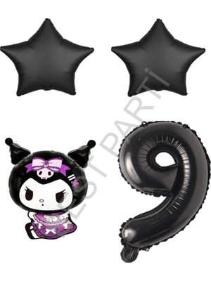 Best Parti Best Kuromi Rakam Yıldız Folyo Balon Seti Yaş-9