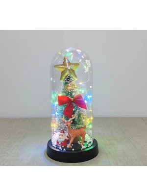 İlk El Grup Ieg™ Yılbaşı Temalı Işıklı  Dekoratif Cam Fanus ALK5080