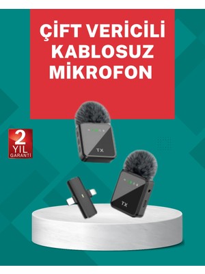 Profesyonel Ses Kayıtları Için 2’li Kablosuz Yaka Mikrofon Seti ( Lisinya )