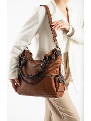 Baginn Yıkama Suni Deri Kadın Omuz Çantası Çapraz Askılı Bayan Postacı Çanta 20*30 cm Vegan Deri