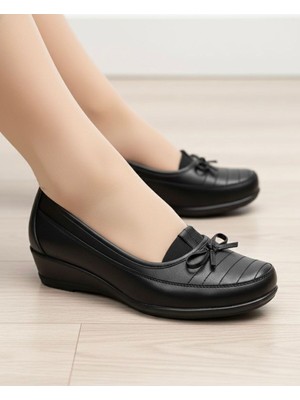 Pololiza Hakiki Deri Astarlı / Kışlık / Günlük Anatomik Tam Ortopedik Topuk Jelli / Anne Ayakkabısı