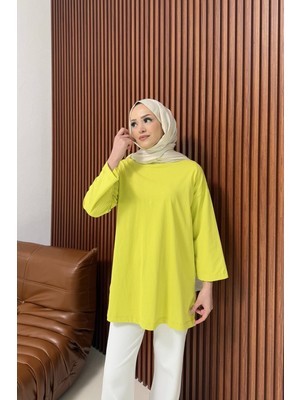 Melike Tatar Fıstık Yeşili Basic Tunik 3-3108