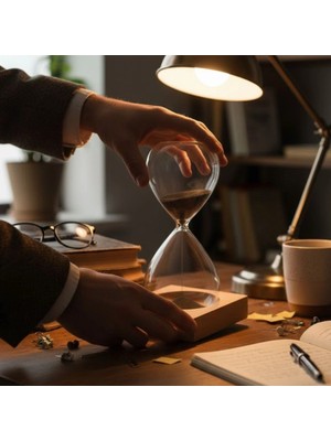 Timion Mıknatıslı Cam Kum Saati – Dekoratif Metal Tabanlı, Manyetik Kum Akışlı Masaüstü Zaman Ölçer (5148)