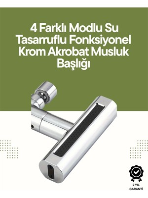 İlk El Grup Ieg™ Krom Musluk Başlığı | 4'ü 1 Arada Su Çıkışı | Kolay Montajlı
