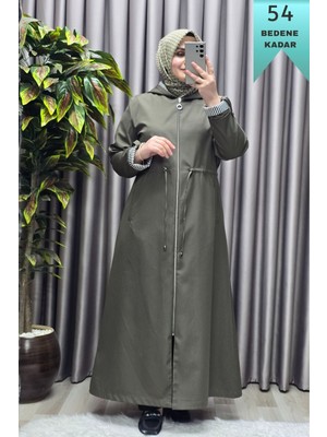 Elmas Tesettür Kadın Giyim Büyük Beden Su Geçirmez Tam Boy Mevsimlik Spor Tesettür Pardesü