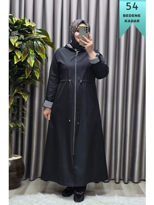 Elmas Tesettür Kadın Giyim Büyük Beden Su Geçirmez Tam Boy Mevsimlik Spor Tesettür Pardesü