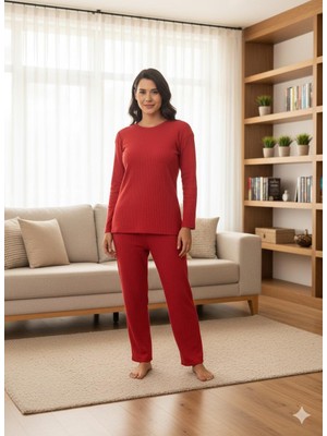 ThreeLife Store Kadın Pijama Takımı, Italyan Kesim, Slim Fit