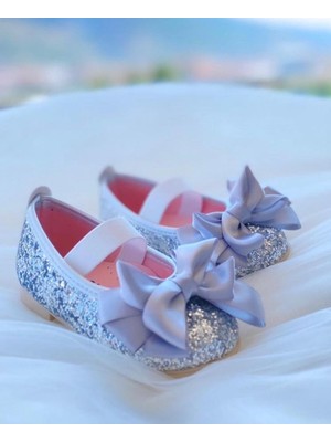 Gala Stil Gala Simli Fiyonklu Kız Çocuk Babet