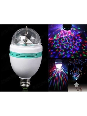 İntora Döner Başlıklı Renkli Disko Ampul Priz Atı Hediyeli