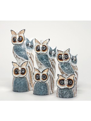 İntora Ahşap 3'lü Baykuş Seti Model 6