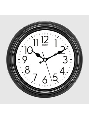 altabi Dekoratif Duvar Saati 30 cm Sessiz Mekanizmalı Siyah Çerçeve