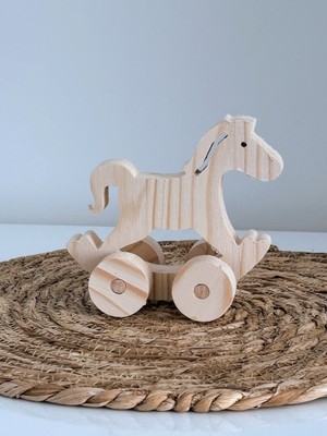 Masif Ahşap Montessori Yaklaşımlı At Figürlü Oyuncak