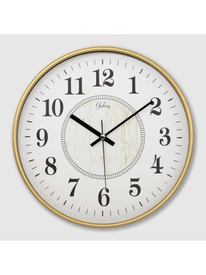 altabi Dekoratif Duvar Saati 29 cm Sessiz Mekanizmalı Gold Çerçeve