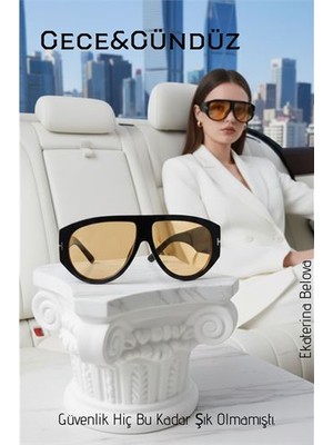 Balcali Premium Gece ve Gündüz Görüş Kadın Sürüş Gözlüğü - Anti-Refle Lüks Tas - DE0024-5KENS
