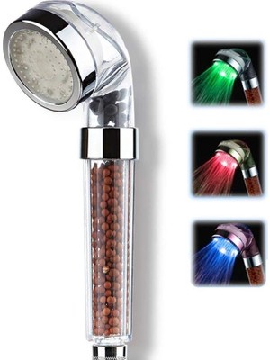 Depozee Tasarruflu Boncuklu Ledli Duş Başlık-Pil Veya Elektrik Gerekmez Kinetik Enerjili