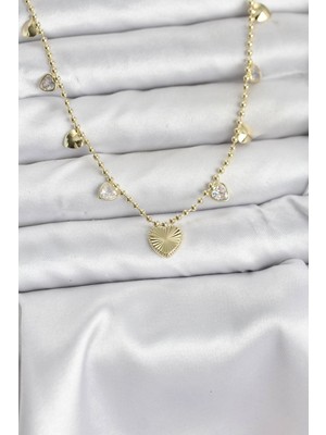 Lowell Home Pirinç Gold Renk Kalp Model Kadın Kolye