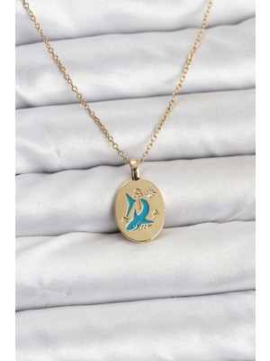 Lowell Home 316L Çelik Zincir Gold Renk Shark Figür Kadın Kolye