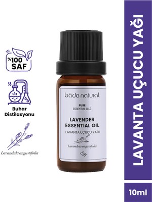 Bade Natural %100 Saf Doğal Lavanta Uçucu Yağı 10 ml Unisex Buhar Distilasyonu ile Yatıştırıcı
