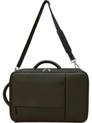 Çantachım Laptop Sırt Çantası Deri 15.6" Siyah USB Aparatlı Ayarlanabilir Omuz Askılı