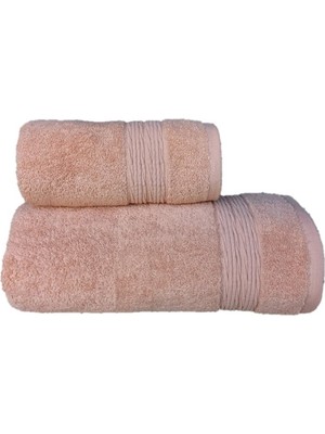 Erteks Havlu Seti 1 Ad 70 x 140 Banyo 1 Ad 50 x 100 El Havlusu Gramajlı Mercan Renk