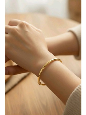 SS Selin Silver Sade Model Düz Kelepçe Modern Bileklik 925 Ayar Gümüş Kelepçe Bileklik