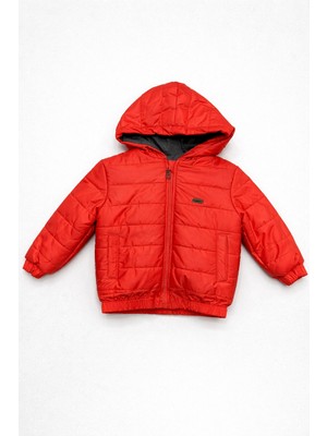 Magu Çocuk Turuncu Kapüşonlu Şişme Mont