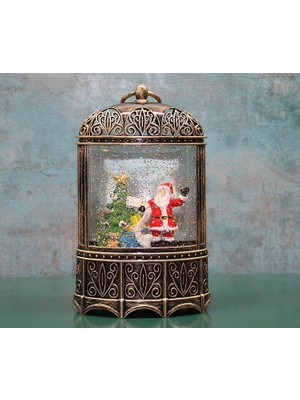 Starseven Yılbaşı Temalı Işıklı Müzikli Kar Küresi Model 4