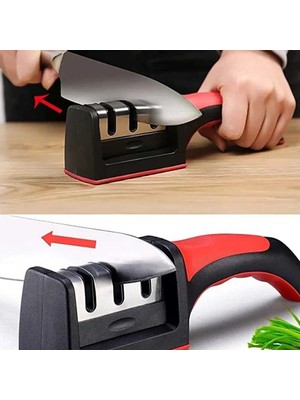 Skygo Profesyonel Bıçak Bileyici 3 Açılı Elmas Seramik Çelik Gövdeli El Bıçakları Bileme