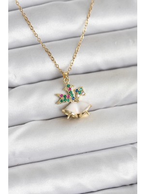 Depozee 316L Çelik Zincir Gold Renk Chirtsmas Bell Model Yılbaşı Temalı Kadın Kolye