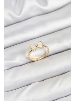 Depozee Pirinç Gold Renk Fiyonk Model Kadın Yüzük