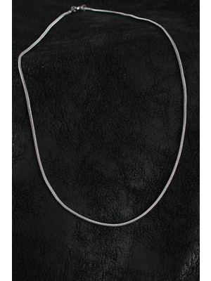 Depozee 316L Çelik Örme Zincir Model Gümüş Renk Erkek Kolye