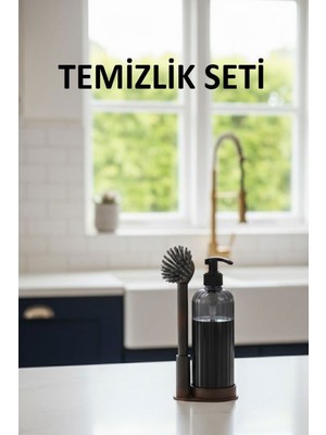 Rotanev Çok Amaçlı Temizlik Fırçası ve Sabunluk, Temizlik Seti, Deterjanlık ve Fırçası Seti