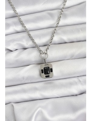 Depozee 316L Çelik Zincir Gümüş Renk Vintage Model Kadın Kolye