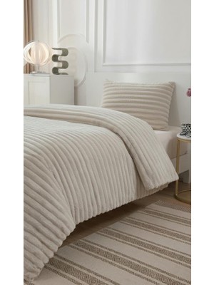 Altınpamuk Soft Çizgi Tek Kişilik Yatak Örtüsü 180X240 Krem