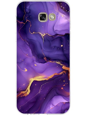 TechTree Samsung Galaxy A7 2017 Uyumlu Ametist Taşı Mor Mermer Baskılı Silikon Kılıf