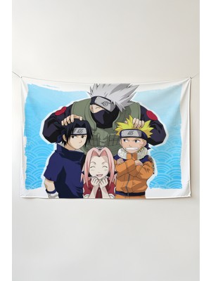 Charmbi Naruto Duvar Örtüsü – Çok Renkli Anime Temalı Kumaş Oda Dekoru Tapestry