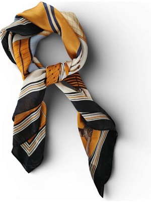 Hedea Gökyüzüne Açılan Yeleler Saten Fular 70X70 cm