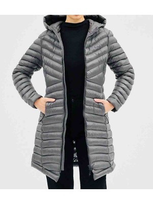 Columbia Omnı Heat Strech Drift Peak Kadın Gri Dar Kesim Termal Kaban