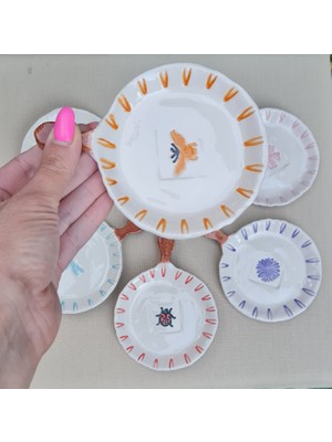 Seramik Çerezlik Reçellik Bardak Altlığı El Yapımı Seramik