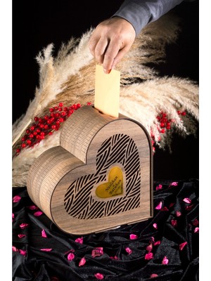 Adenz Ahşap Takı Zarf Kutusu - Kişiye Özel / Düğün Nişan Söz Kına Gecesi Sünnet Vb.