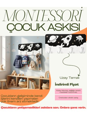 Premium Montessori Katmanlı Çocuk Odası Askılığı - Özgüven Destekleyici Özel Tasarım