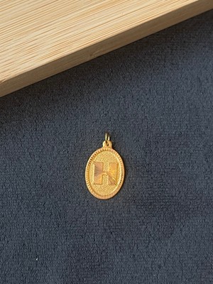 Aida Jewelss 14 Ayar Altın Kolye Ucu H Harfi Altın Kolye Ucu  Harfli Altın Kolye Ucu