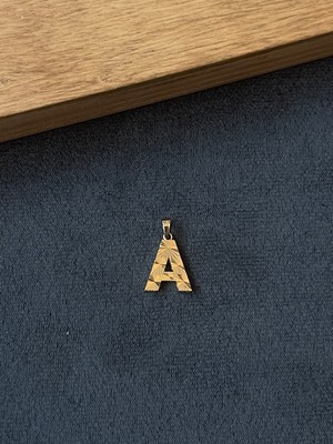 Aida Jewelss 14 Ayar Altın Kolye Ucu Füzyon 3 Boyutlu A Harfi Altın Kolye Ucu