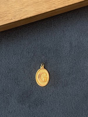 Aida Jewelss 14 Ayar Altın Kolye Ucu G Harfi Altın Kolye Ucu  Harfli Altın Kolye Ucu