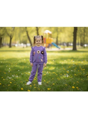 ruhaay Kız Çocuk Nakış Çiçek Detaylı Uzun Kollu Mevsimlik Alt Üst Takım