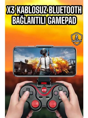 Costurera Android Uyumlu Gamepad X3 Game Stick Oyun Kolu Bluetooth Bağlantılı